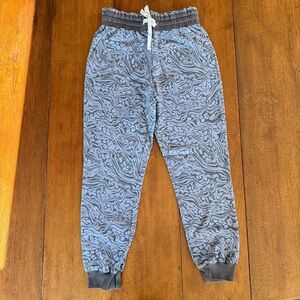 Johnny Was Calme High Rise Updated Lounge Joggers Blue Gray‎ Swirl Sz Small NWOT